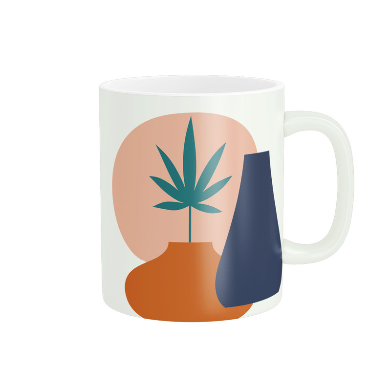 ماگ پاد آفرین طرح گلدان کد 691