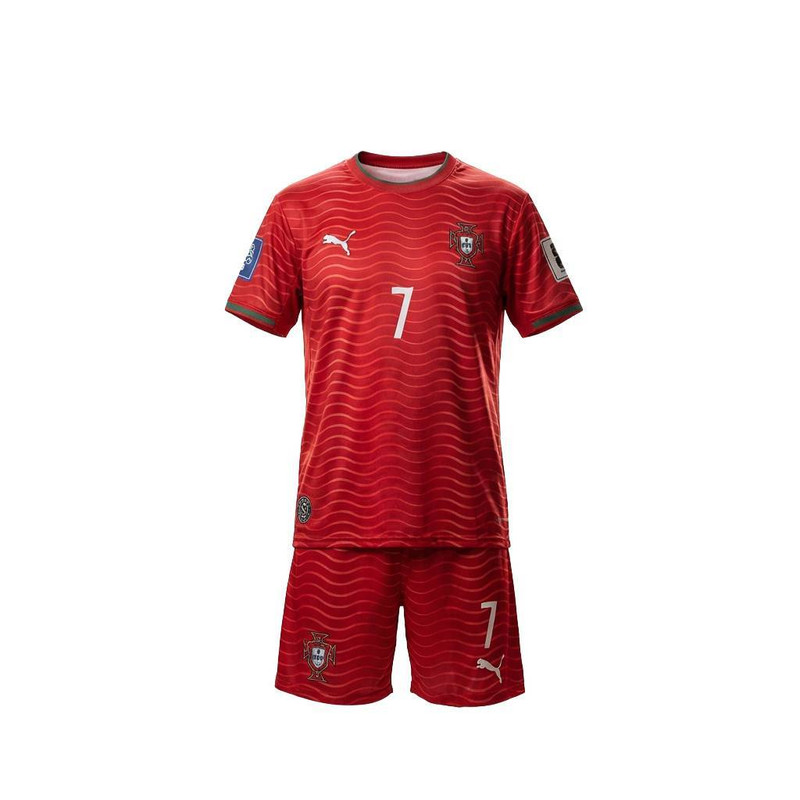 ست تی‌شرت و شلوارک ورزشی مردانه مدل تیم ملی پرتغال طرح رونالدو جام جهانی 2026