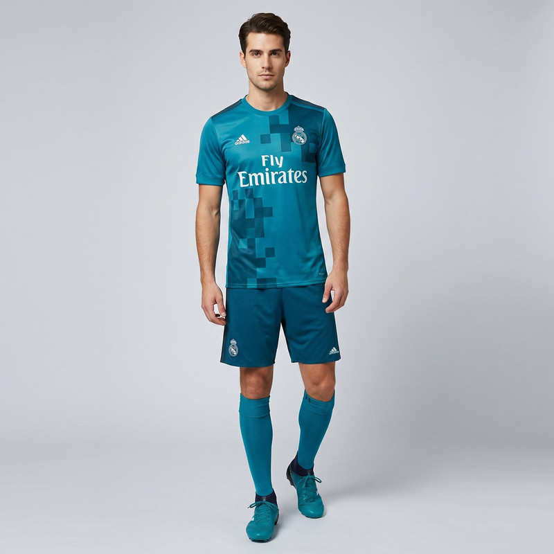 ست تی شرت و شلوارک ورزشی مردانه مدل رئال مادرید Away 2018