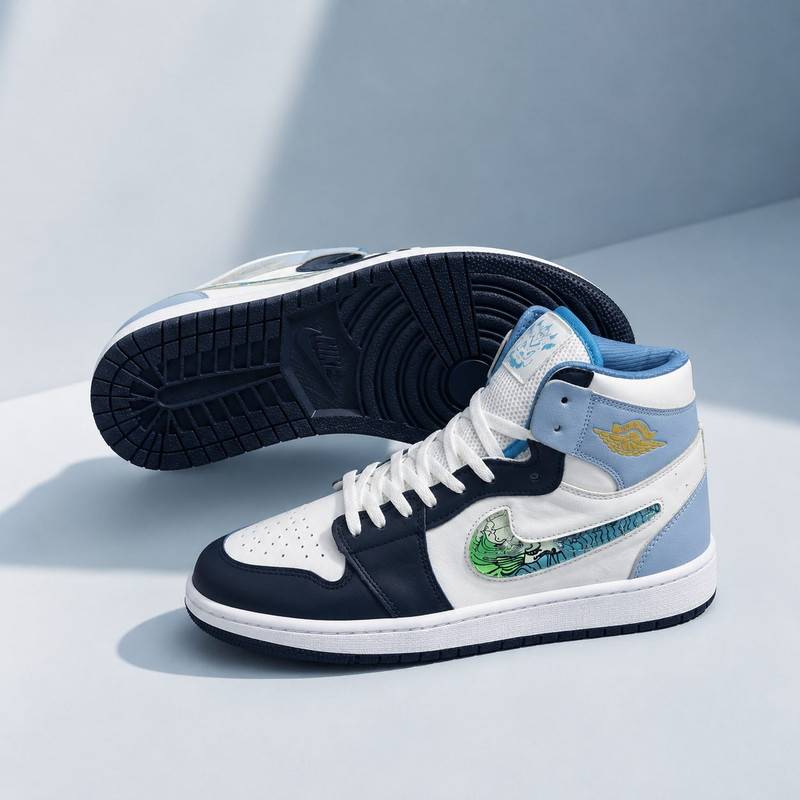 کفش پیاده روی مدل Air Jordan 1 Denim