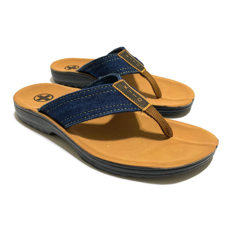 دمپایی لاانگشتی مردانه کیتو مدل Denim Style کد RS-NBL-054