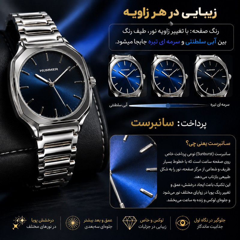 ساعت مچی عقربه ای مردانه هامر مدل پتک موتور ژاپن رفرنس HM1116-C1
