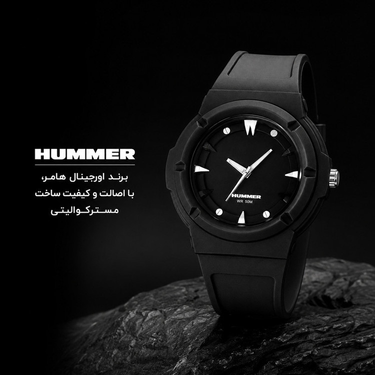 ساعت مچی عقربه ای مردانه هامر مدل موتور ژاپن بند PU ضدآب رفرنس HM1112-C2