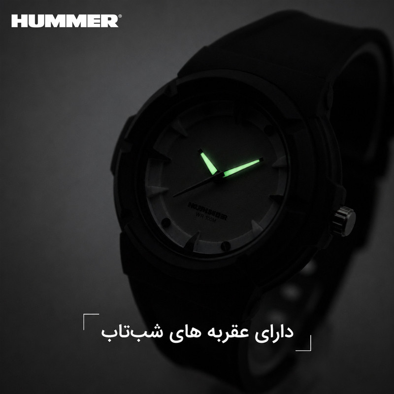 ساعت مچی عقربه ای مردانه هامر مدل موتور ژاپن بند PU ضدآب رفرنس HM1112-C2