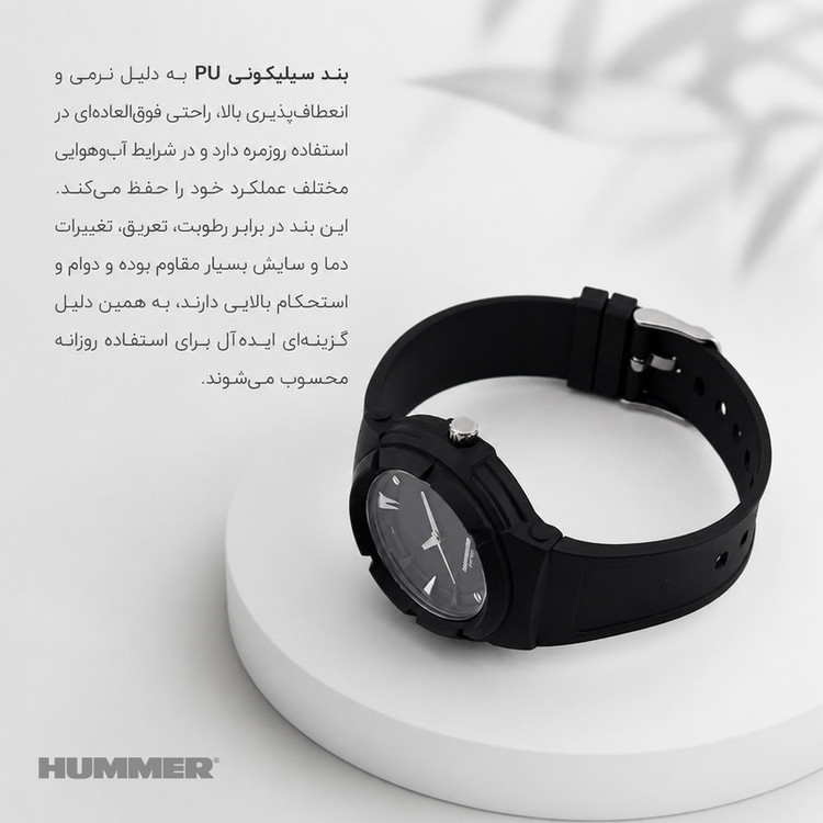 ساعت مچی عقربه ای مردانه هامر مدل موتور ژاپن بند PU ضدآب رفرنس HM1112-C2