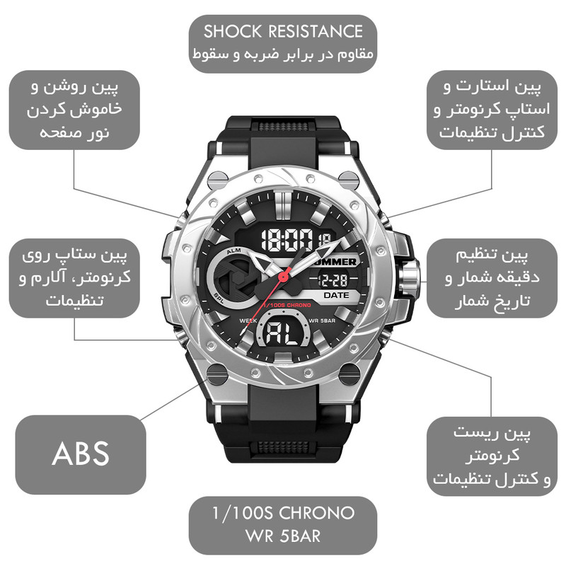 ساعت مچی عقربهای کوارتز مردانه هامر مدل HM1428-C1
