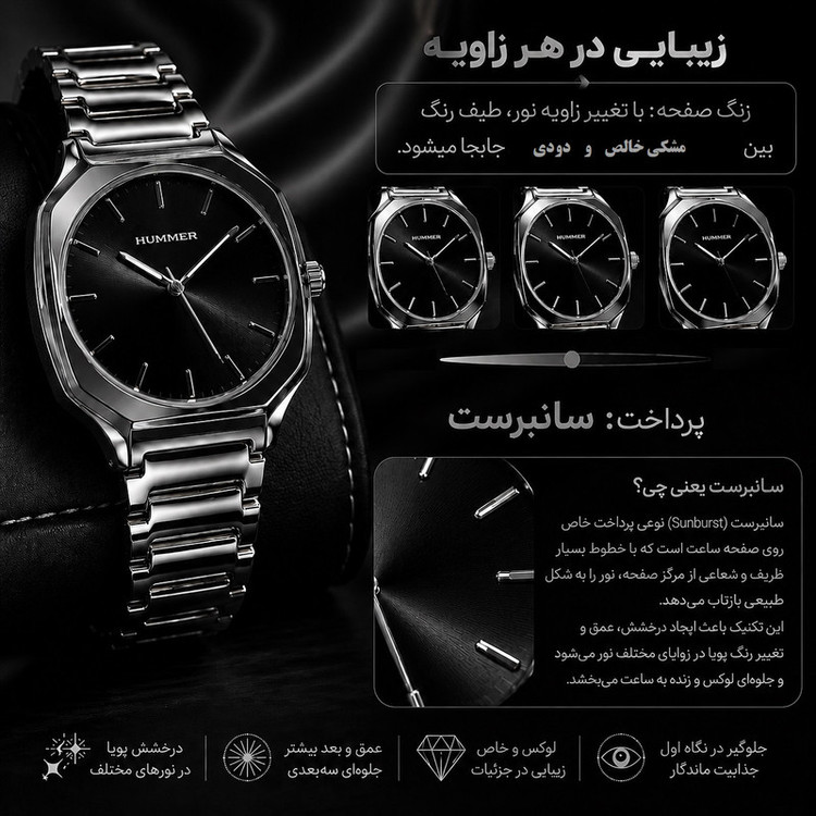 ساعت مچی عقربه ای مردانه هامر مدل پتک موتور ژاپن رفرنس HM1116-C3