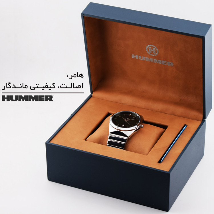 ساعت مچی عقربهای کوارتز مردانه هامر مدل موتور ژاپن قفل مخفی کد 814G-C2