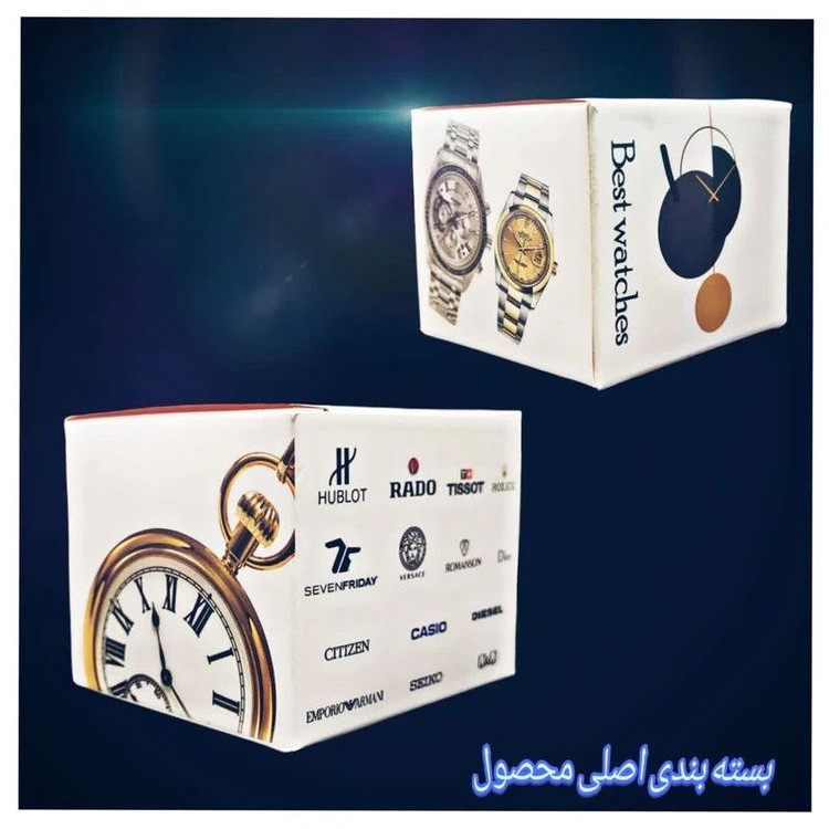 ساعت مچی عقربه ای مدل دو زمانه پمپی قاب شفاف کد w-m