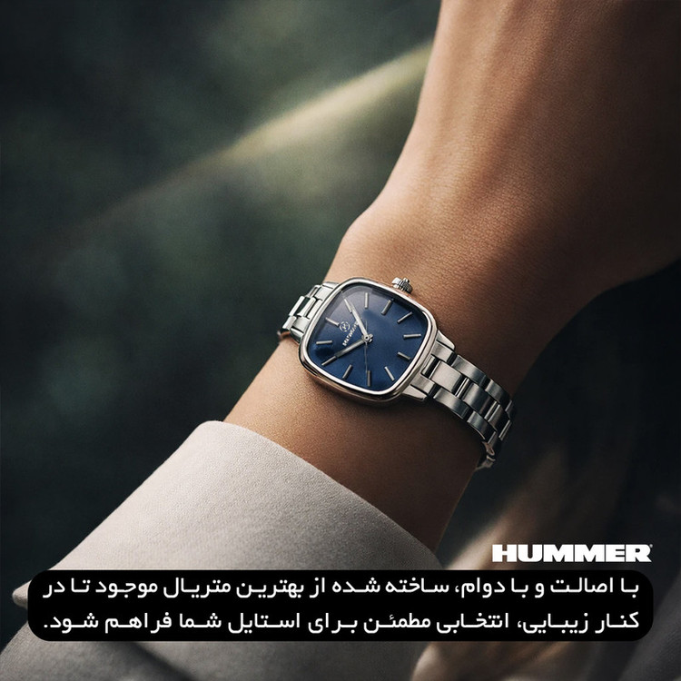 ساعت مچی عقربهای کوارتز زنانه هامر مدل موتور ژاپن قفل مخفی کد 815L-C3