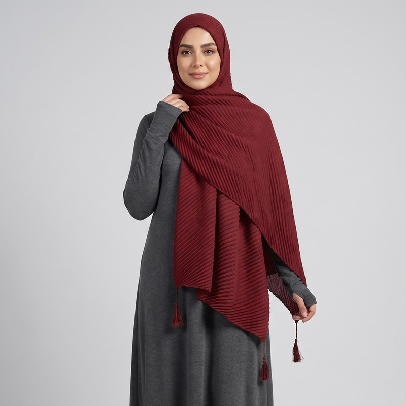شال زنانه مدل نخی چهارفصل پلیسه