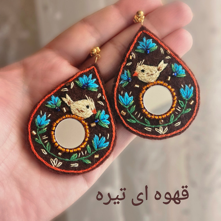 گوشواره دست ساز زنانه مدل مرغ آمین