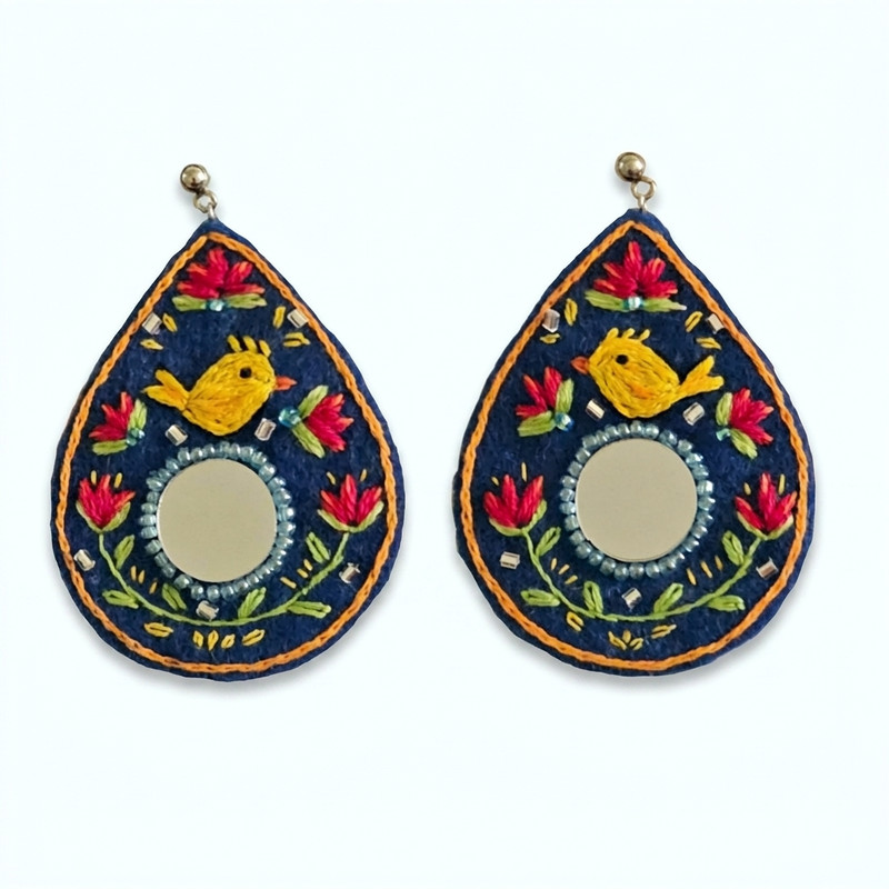 گوشواره دست ساز زنانه مدل مرغ آمین