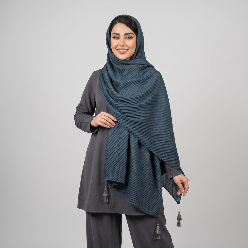 شال زنانه مدل پلیسه طرح دار