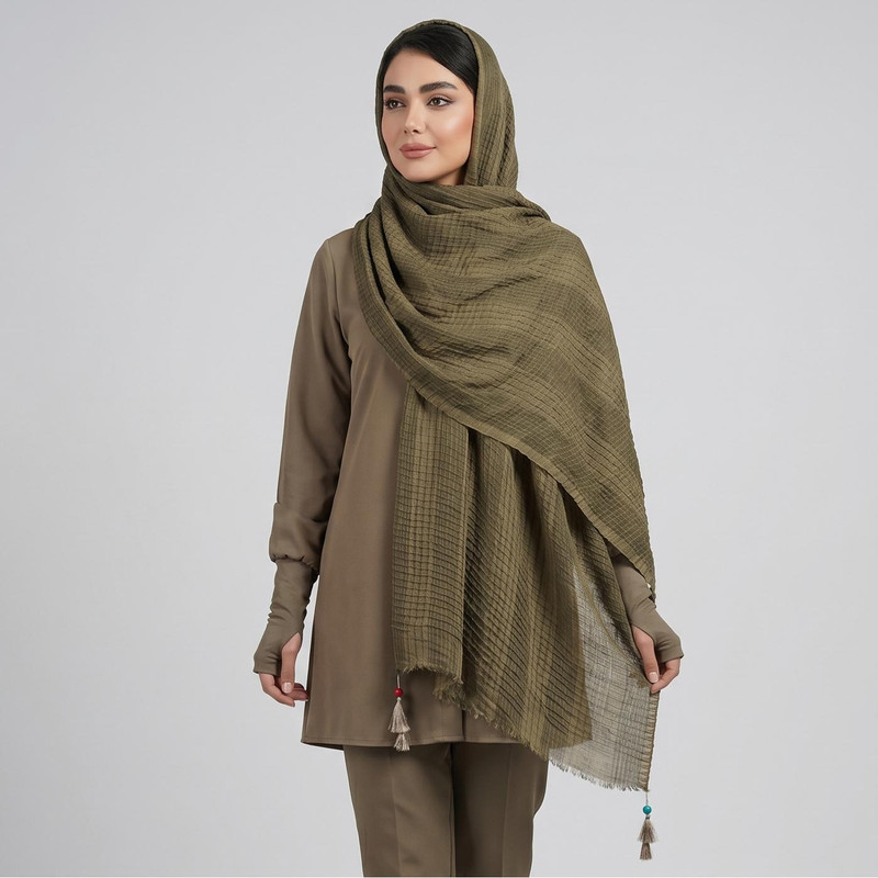 شال زنانه مدل پلیسه حصیری