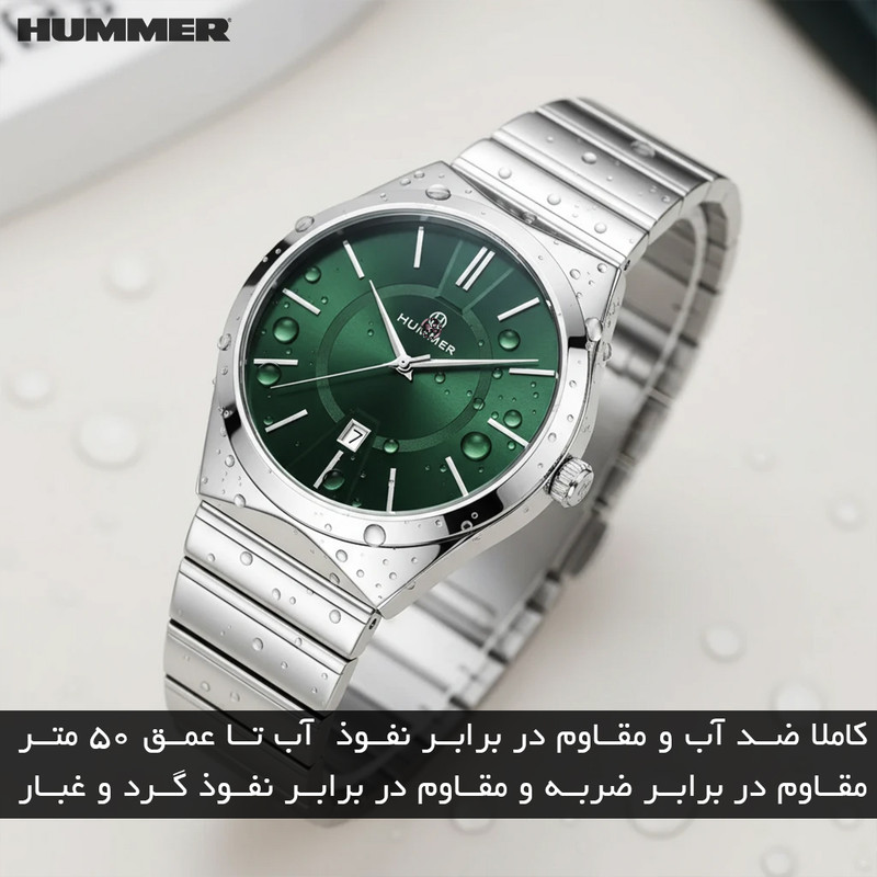 ساعت مچی عقربهای کوارتز زنانه هامر مدل موتور ژاپن قفل مخفی کد 814L-C2