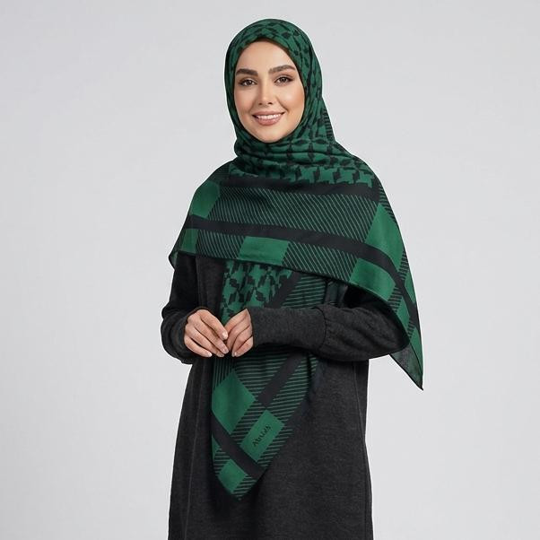 روسری زنانه مدل نخی زیبا مجلسی دست دوز کد 2723-a