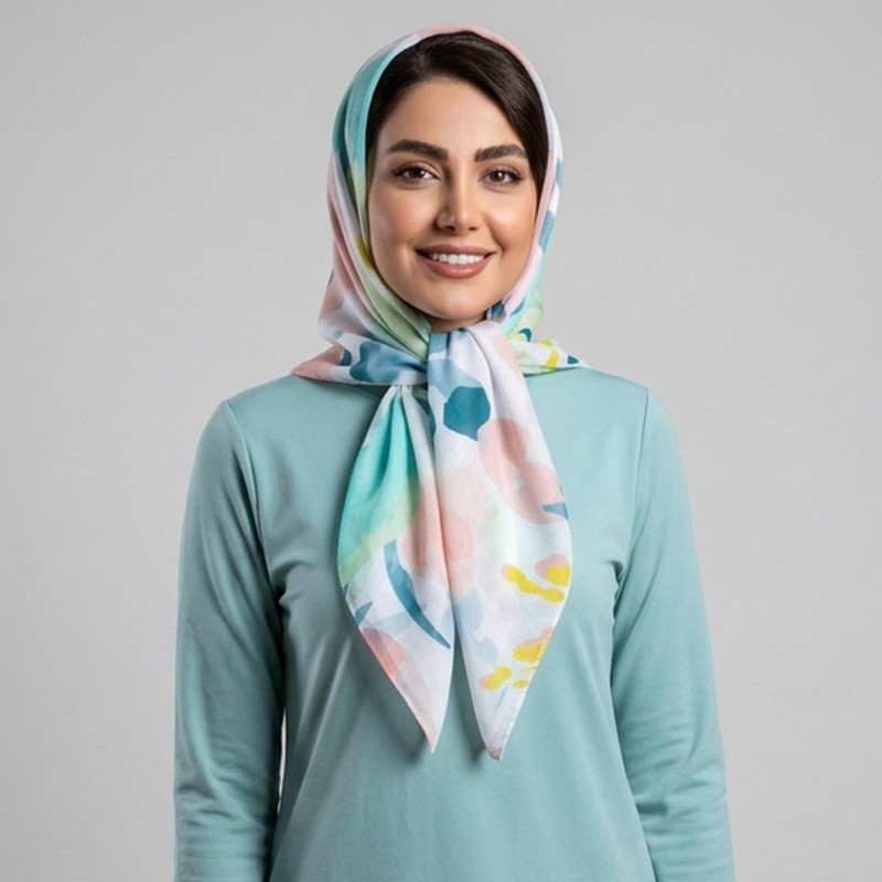 دستمال سر و گردن زنانه مدل مینی نخی گلدار کد a-2402