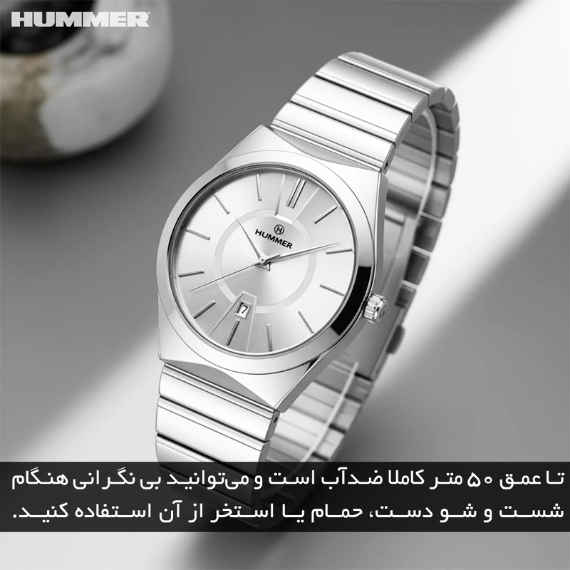 ساعت مچی عقربهای کوارتز زنانه هامر مدل موتور ژاپن قفل مخفی کد 814L-C1