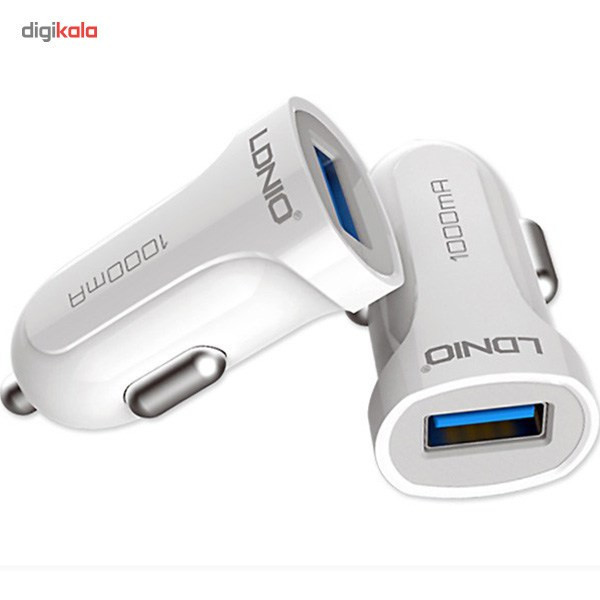 شارژر فندکی الدینیو مدل DL-C17 همراه با کابل microUSB