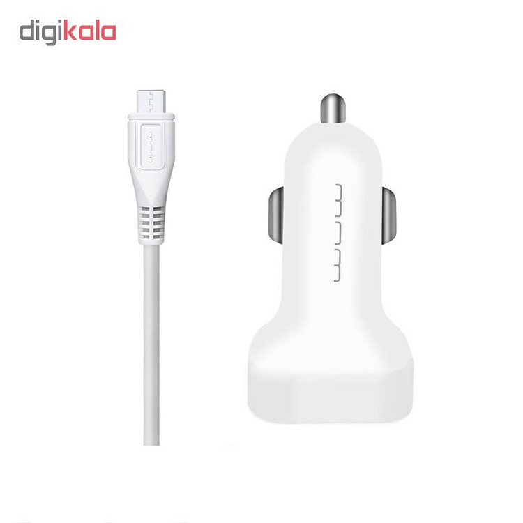 شارژر فندکی دبلیو یو دبلیو مدل T22 به همراه کابل تبدیل microUSB