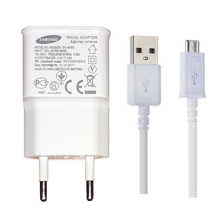 شارژر دیواری مدل EX-8680 به همراه کابل تبدیل microUSB
