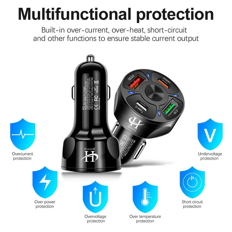شارژر فندکی 20 وات هارمن مدل CX-2U+2PD QC3FAST