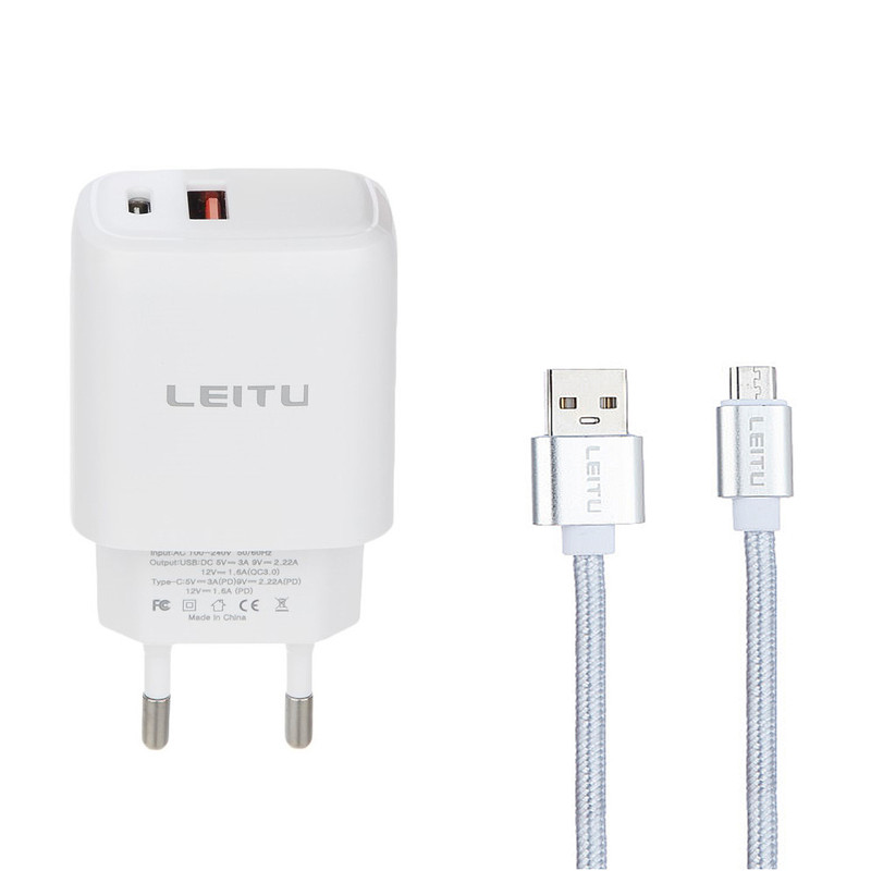 شارژر دیواری لیتو مدل LH13 به همراه کابل تبدیل microUSB