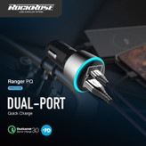 شارژر فندکی 36 وات راک رز مدل Ranger PQ به همراه کابل microUSB / لایتنینگ