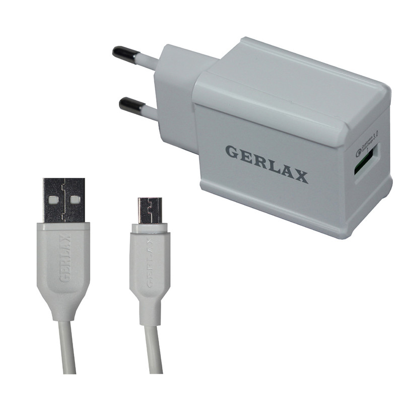 شارژر دیواری جرلکس مدل GA-01F به همراه کابل تبدیل microUSB