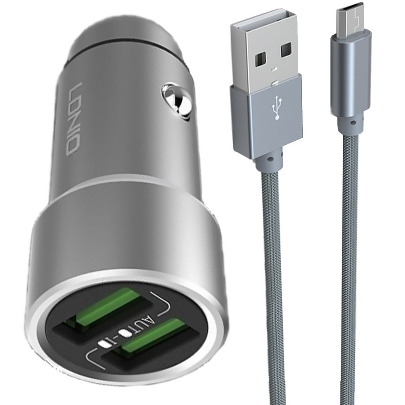 شارژر فندکی الدینیو مدل C302 همراه با کابل microUSB