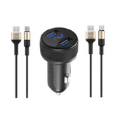 شارژر فندکی 36 وات راک رز مدل Ranger Q2 به همراه کابل USB-C/ MICROUSB