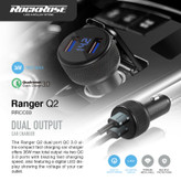 شارژر فندکی 36 وات راک رز مدل Ranger Q2 به همراه کابل USB-C/ MICROUSB