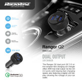 شارژر فندکی 36 وات راک رز مدل Ranger Q2 به همراه کابل USB-C/ MICROUSB