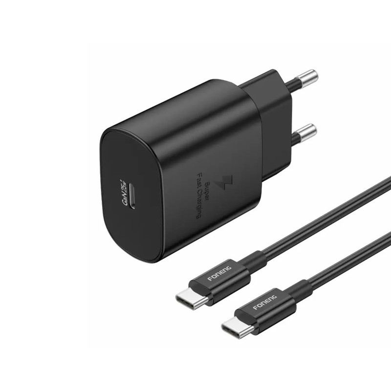 شارژر دیواری 25 وات فوننگ مدل A55 SUPERFAST EU به همراه کابل تبدیل USB-C