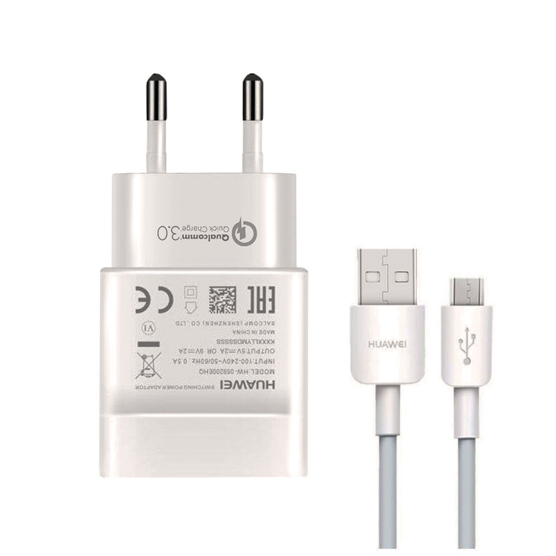 شارژر دیواری مدل HW QC3.0 به همراه کابل تبدیل MicroUSB