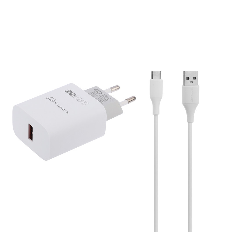 شارژر دیواری 25 وات کانفلون مدل C87Q به همراه کابل تبدیل USB به USB-C