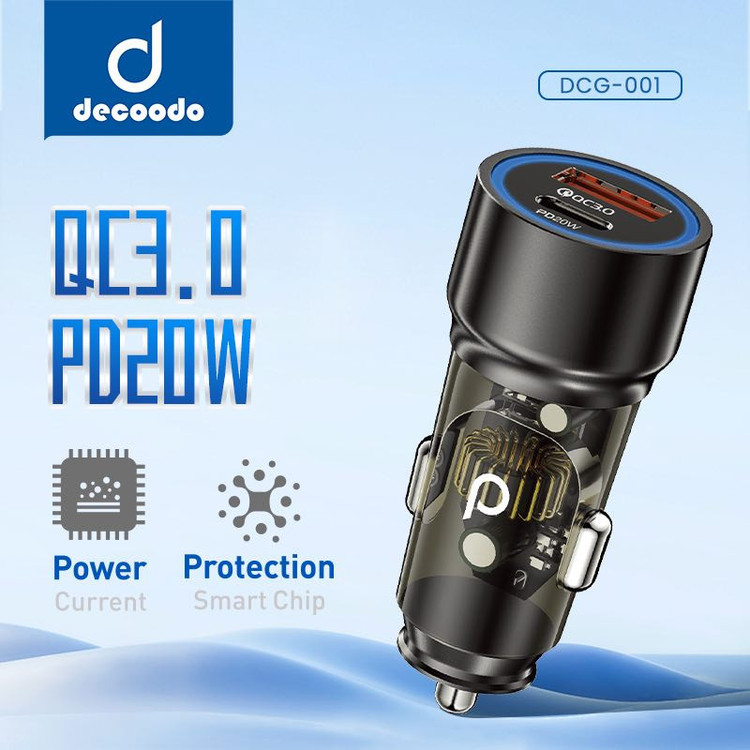 شارژر فندکی 20وات دو پورت دکودو مدل DCG 001