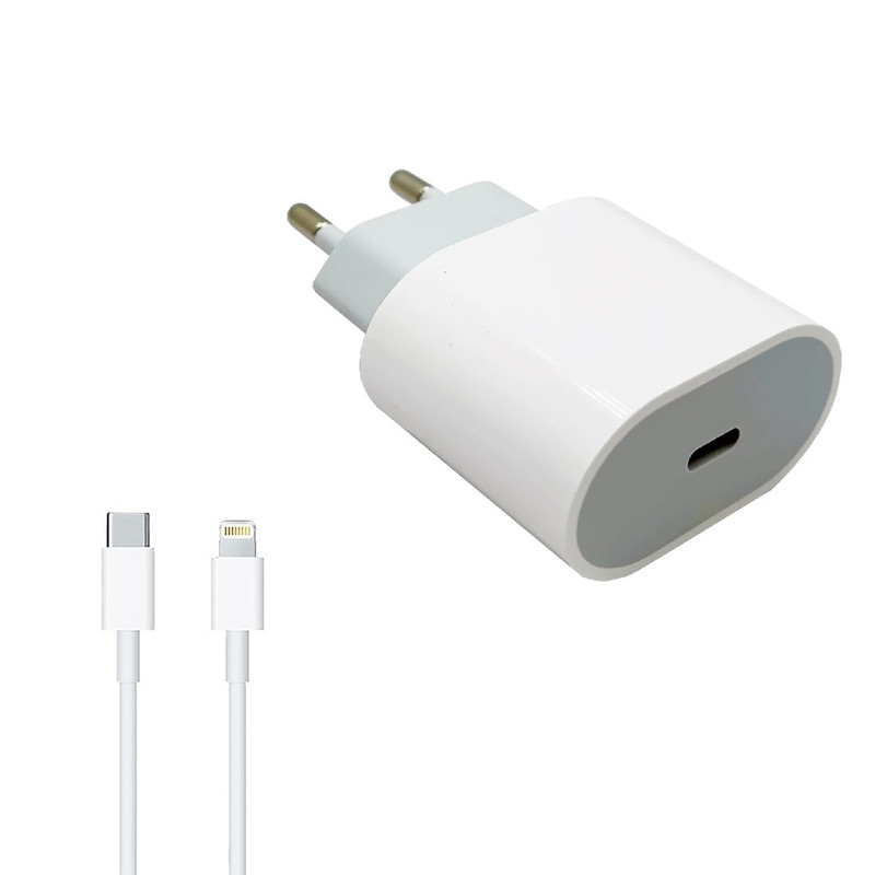 شارژر دیواری ۲۰ وات مدل USB-C به همراه کابل لایتنینگ