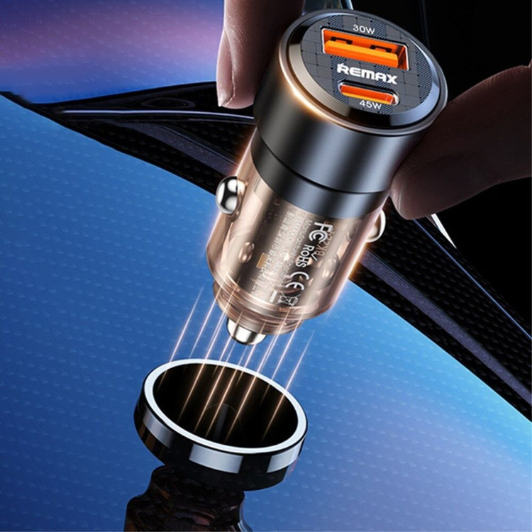 شارژر فندکی 75 وات دو پورت ریمکس مدل RCC 360