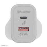 شارژر دیواری 67 وات دو پورت سولوفر مدل TC-71UK به همراه کابل USB-C