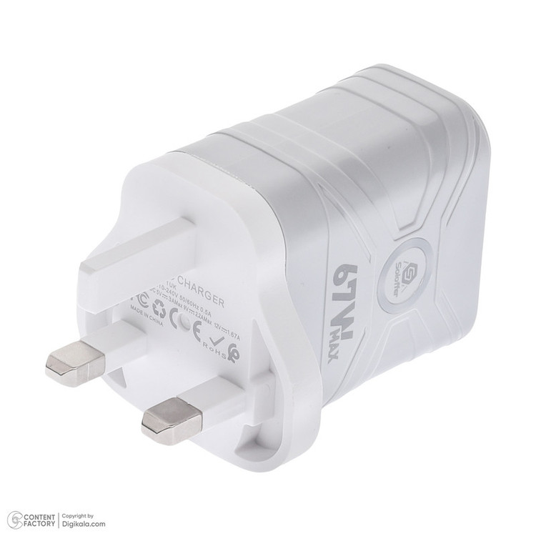 شارژر دیواری 67 وات دو پورت سولوفر مدل TC-71UK به همراه کابل USB-C