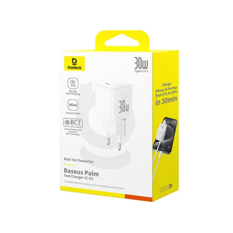 شارژر دیواری 30 وات بیسوس مدل Palm 1C 30W EU