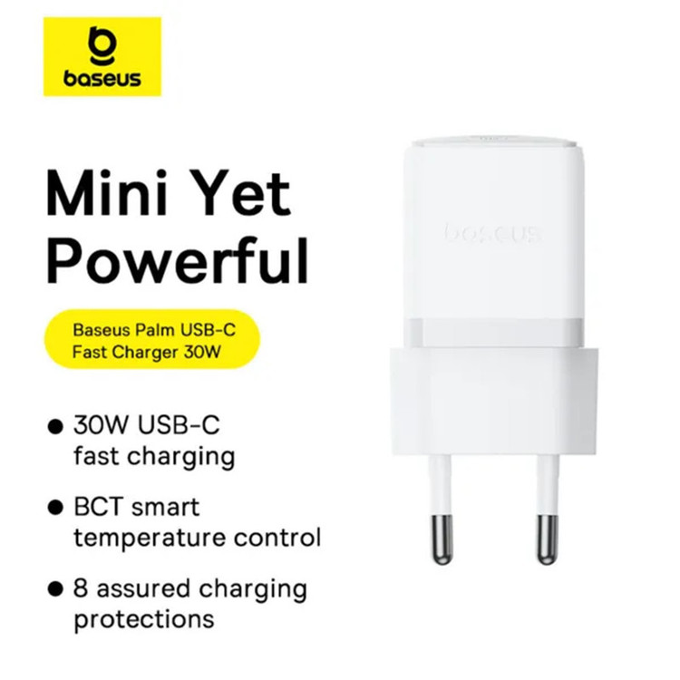 شارژر دیواری 30 وات بیسوس مدل Palm 1C 30W EU