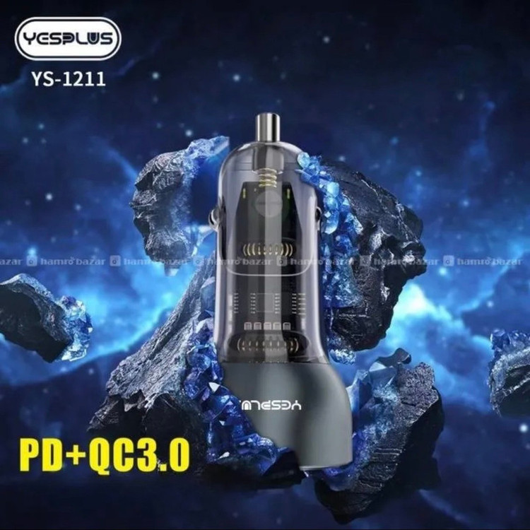 شارژر فندکی 30 وات 2 پورت یس پلاس مدل SUPER FAST PD