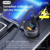شارژر فندکی 30 وات 2 پورت یس پلاس مدل SUPER FAST PD