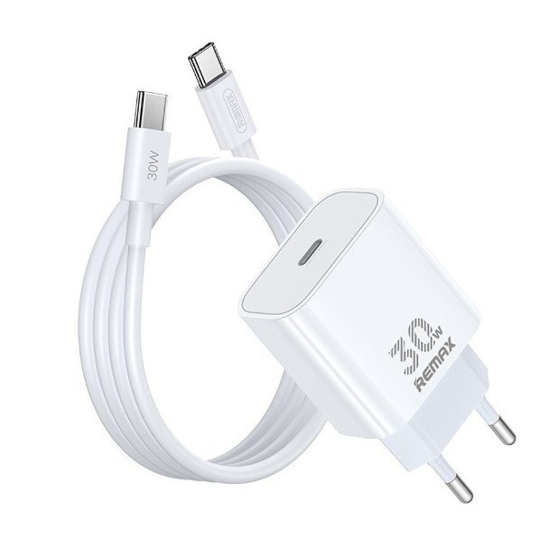 شارژر دیواری 30 وات ریمکس مدل All-compatible GaN-RP-U71 به همراه کابل USB-C