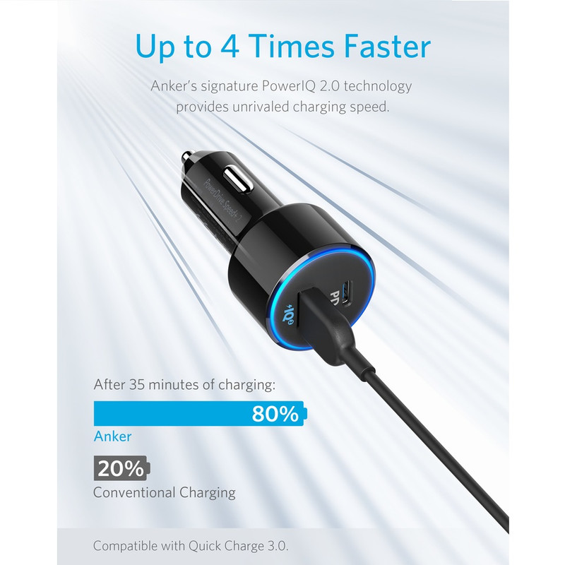 شارژر فندکی انکر مدل A2229 PowerDrive Speed plus 2