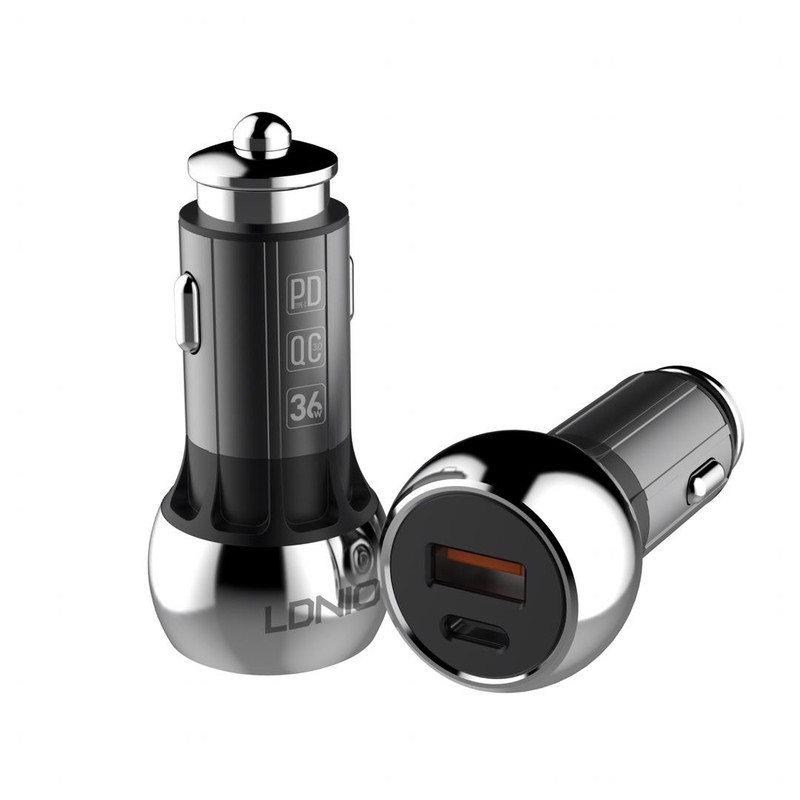 شارژر فندکی الدینیو مدل C1 به همراه کابل USB-C