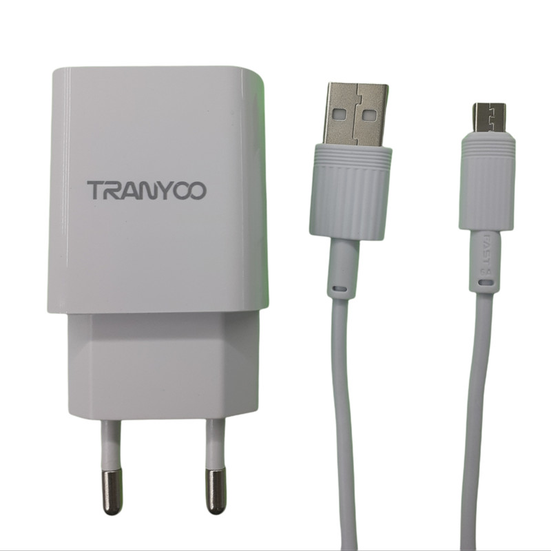 شارژر دیواری ترانیو مدل V16 به همراه کابل تبدیل microUSB